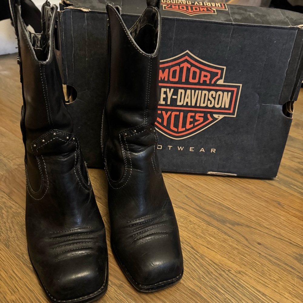 Harley-Davidson Black Leather Riding Boots